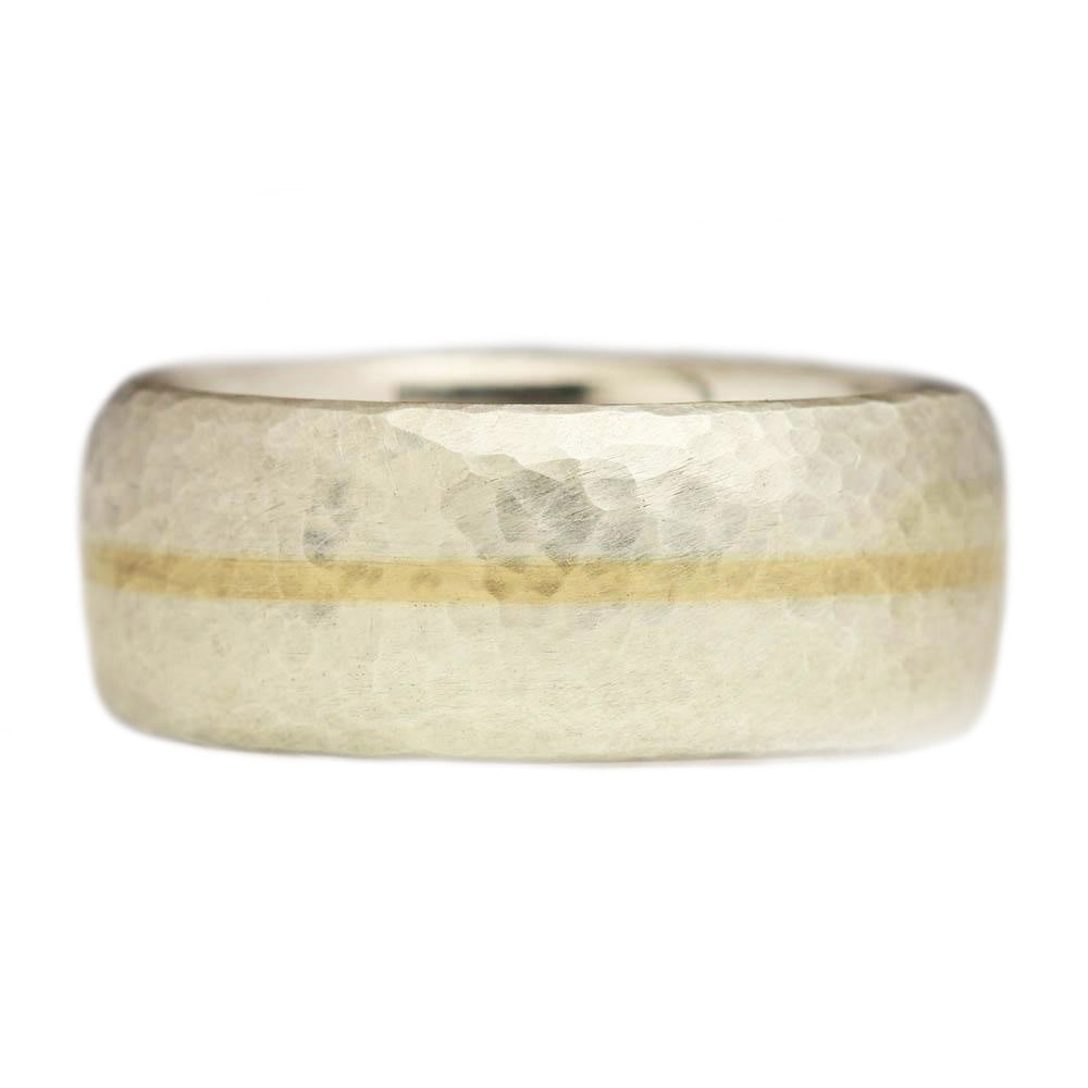 wide silver and gold ring