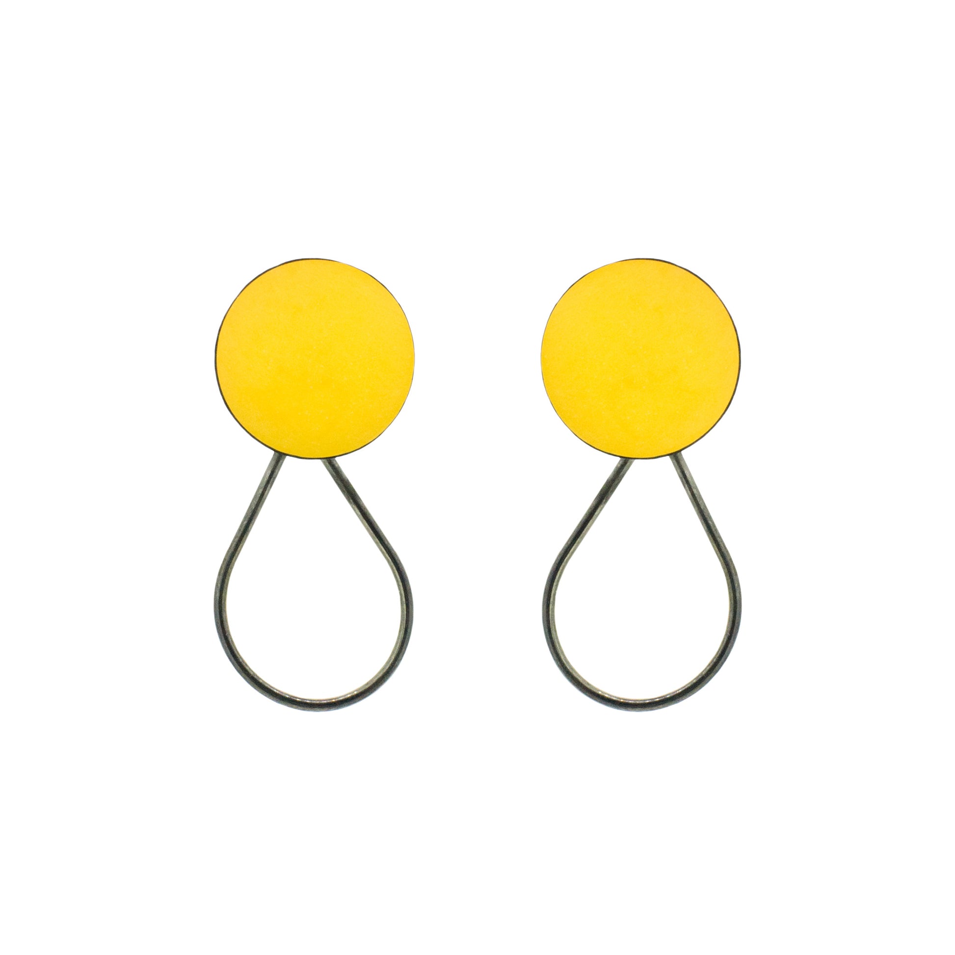 yellow circle earrings